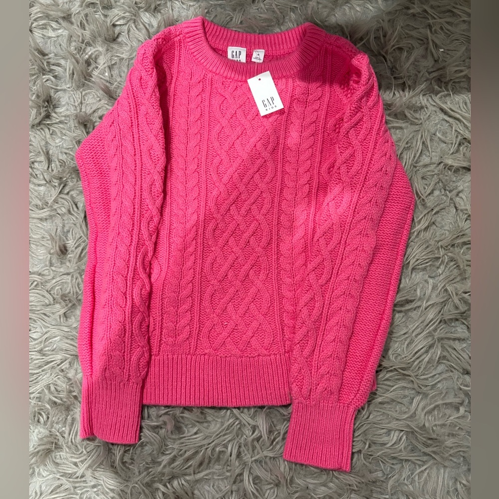 GAP Kids Bright Pink Cable Knit Sweater